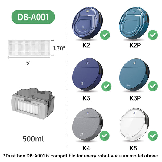 OKP Robot Replacement Kits - 6 Side Brushes, 6 Filter Hepa With Cover