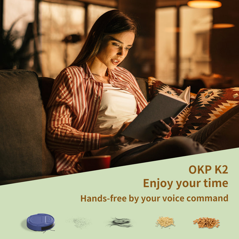 Load image into Gallery viewer, OKP K2 Robot Vacuum Cleaner - Tailored for Pets, 1800mAh