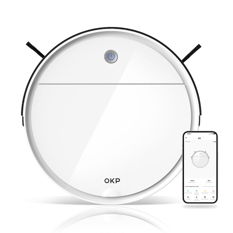 Load image into Gallery viewer, OKP K5 Robot Vacuum - Alexa/Google Compatible, Ideal for Pets
