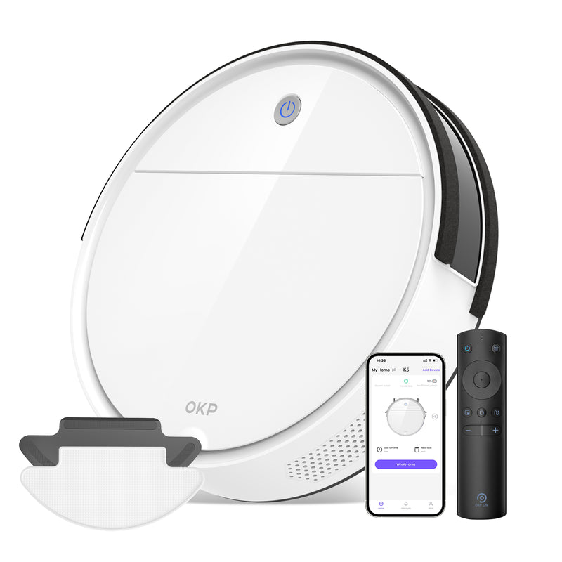 Load image into Gallery viewer, OKP LIFE K5 Robot Vacuum - Alexa/Google Compatible, Ideal for Pets
