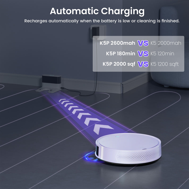 Load image into Gallery viewer, OKP K5 PRO Robot Vacuum with Mop -Purple te
