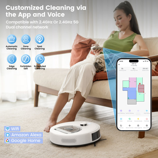 OKP Robot Vacuum and Mop Combo L6 Aqua