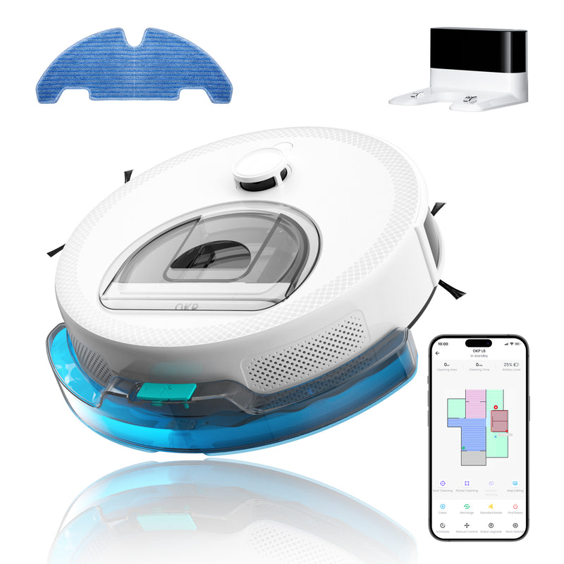 Load image into Gallery viewer, OKP Robot Vacuum and Mop Combo L6 Aqua
